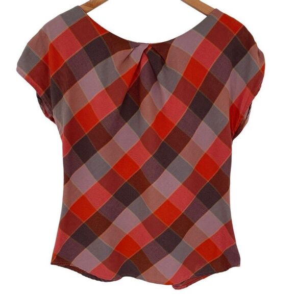 Patagonia San Benito Top Short Cap Sleeves Zip Closure Orange 52470 Women 8 - Picture 1 of 8